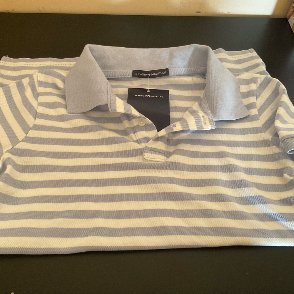 NWT Brandy Melville collared golf shirt striped one size